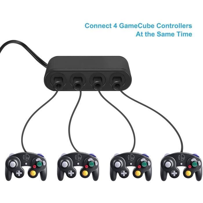 Gamecube Controller Adapter - Nintendo - 4 Ports - Compatible Wii U and Switch - USB Black
