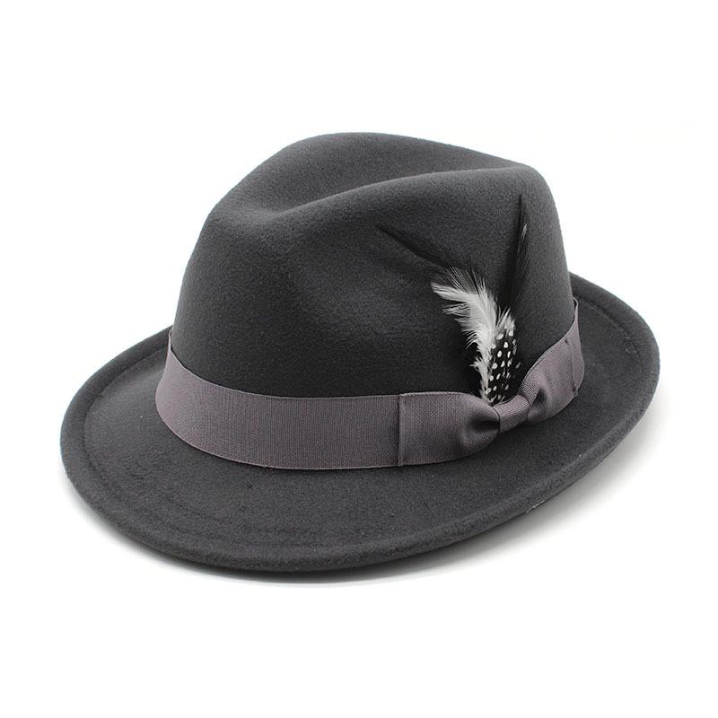 Mens Feather Felt Hat With Wide Brim For Summer Sun Protection And Stylish Casual Wear