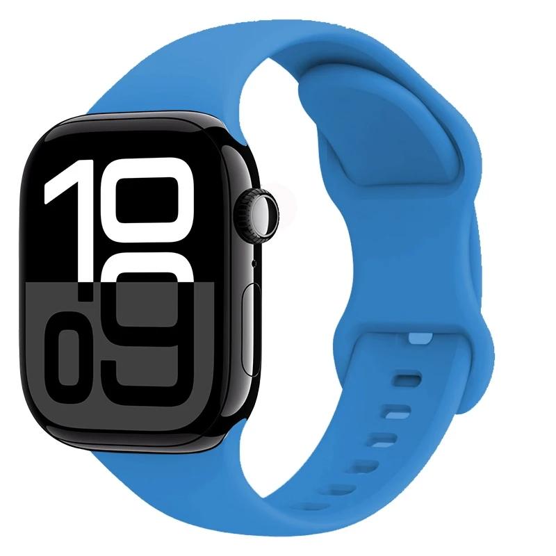 Силиконовый ремешок для Apple Watch Band 45мм 41мм 44мм 40мм 49мм Серия 10 46мм 42мм Браслет для iWatch Ultra 9 8 7 6 5 4 SE2 Ремешок