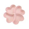 4-Compartment Appetizer Serving Platter Wheat Straw Unbreakable Food Storage Tray Four Leaf Clover Shape Snacks Serving Dish