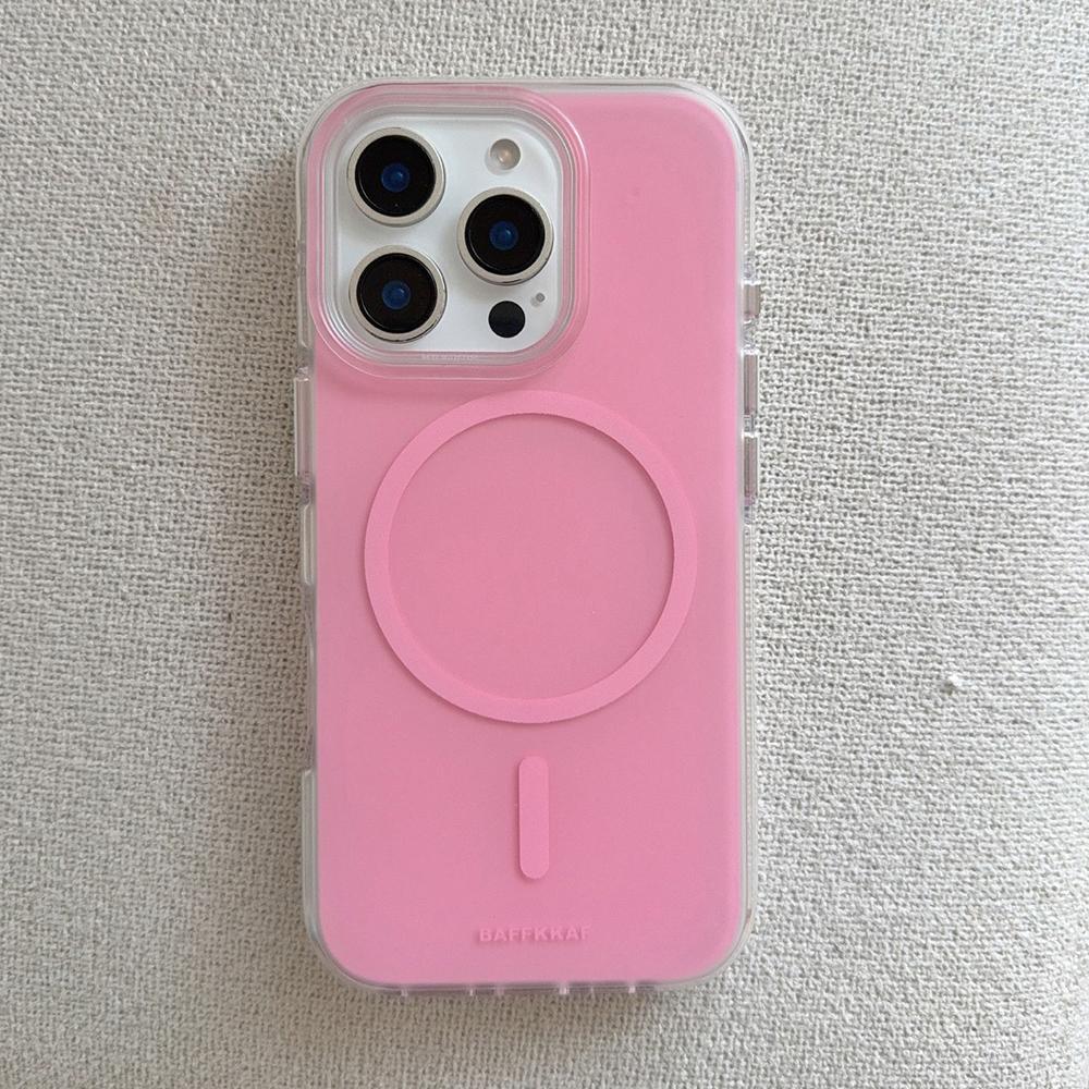 Милый однотонный розовый магнитный чехол для телефона для iPhone 13 14 15 16 17 Pro Max Для MagSafe Беспроводная зарядка Защитный чехол для девушек