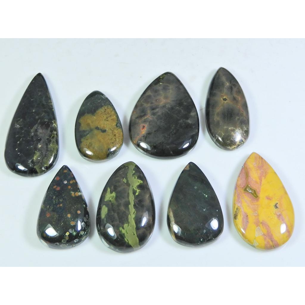 183Cts. Natural Ocean Jasper Pear Shape Cabochon Loose Gemstone 08Pcs Lot C-306
