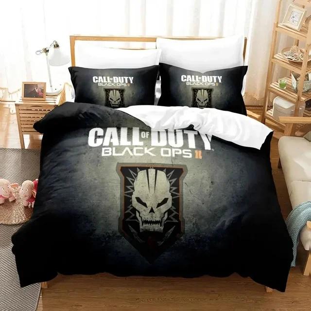 Постельное белье Call of Duty Black Ops Комплект Пододеяльник Постельный комплект Чехол на одеяло Наволочка Одеяло Размер Queen Постельное белье COD