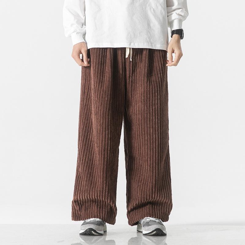 Autumn and Winter Large Size Japanese Retro Men's and Women's Casual Pants Straight-leg Pants Wide-leg Pants