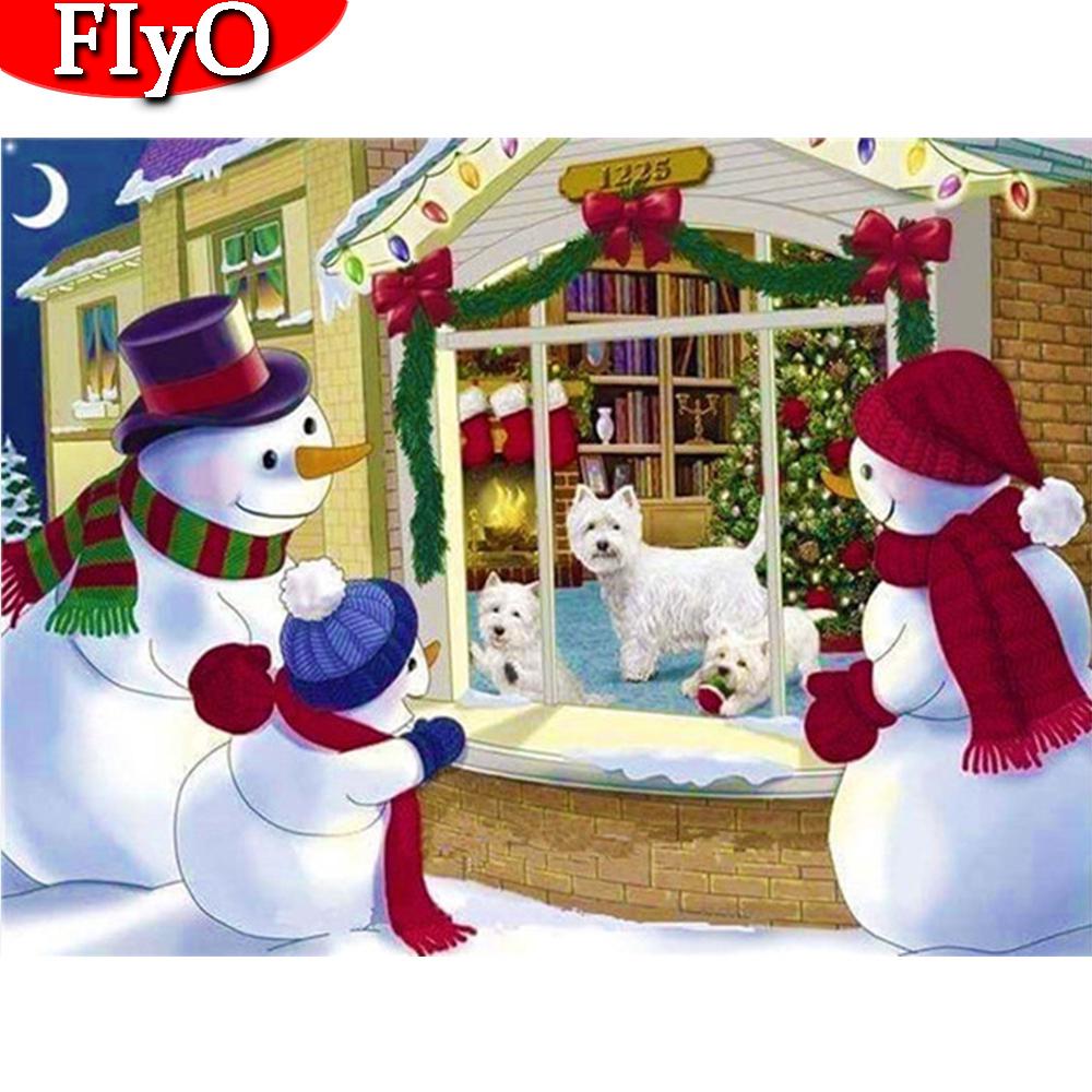 Санта-Клаус DIY 5D алмазная живопись полный круглый горный хрусталь мультфильм Снеговик Алмазная вышивка крестиком мозаика Рождественский подарок