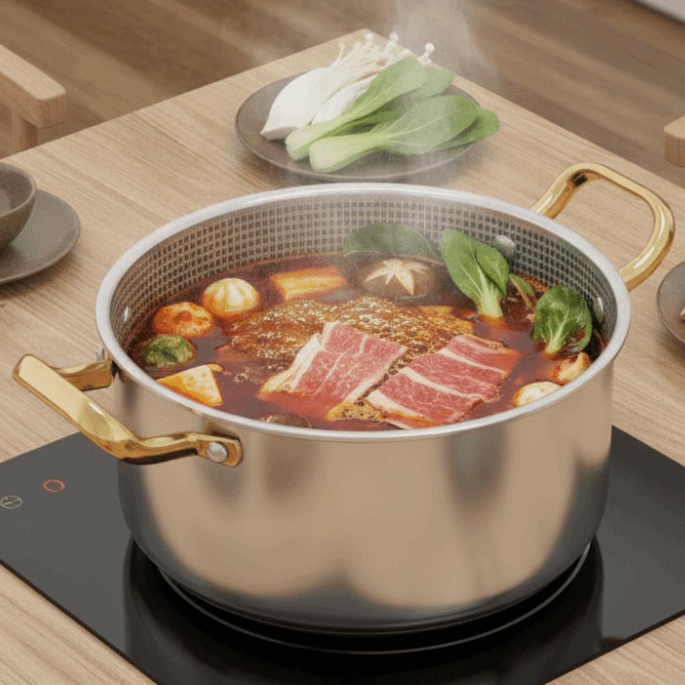 with Glass Lid Non-stick Pot Honeycomb Bottom Slow Cooker Induction Cooker