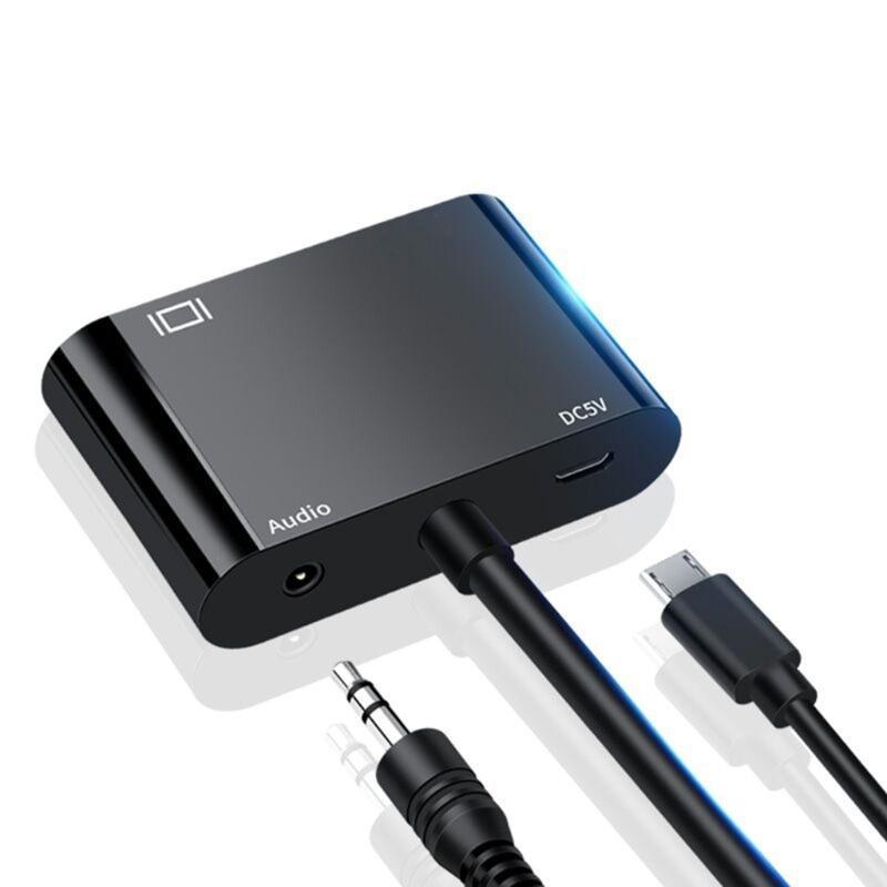Портативный адаптер VGA (розетка) на VGA (вилка) с поддержкой видео 1080P и синхронизацией звука для компьютеров и настольных ПК