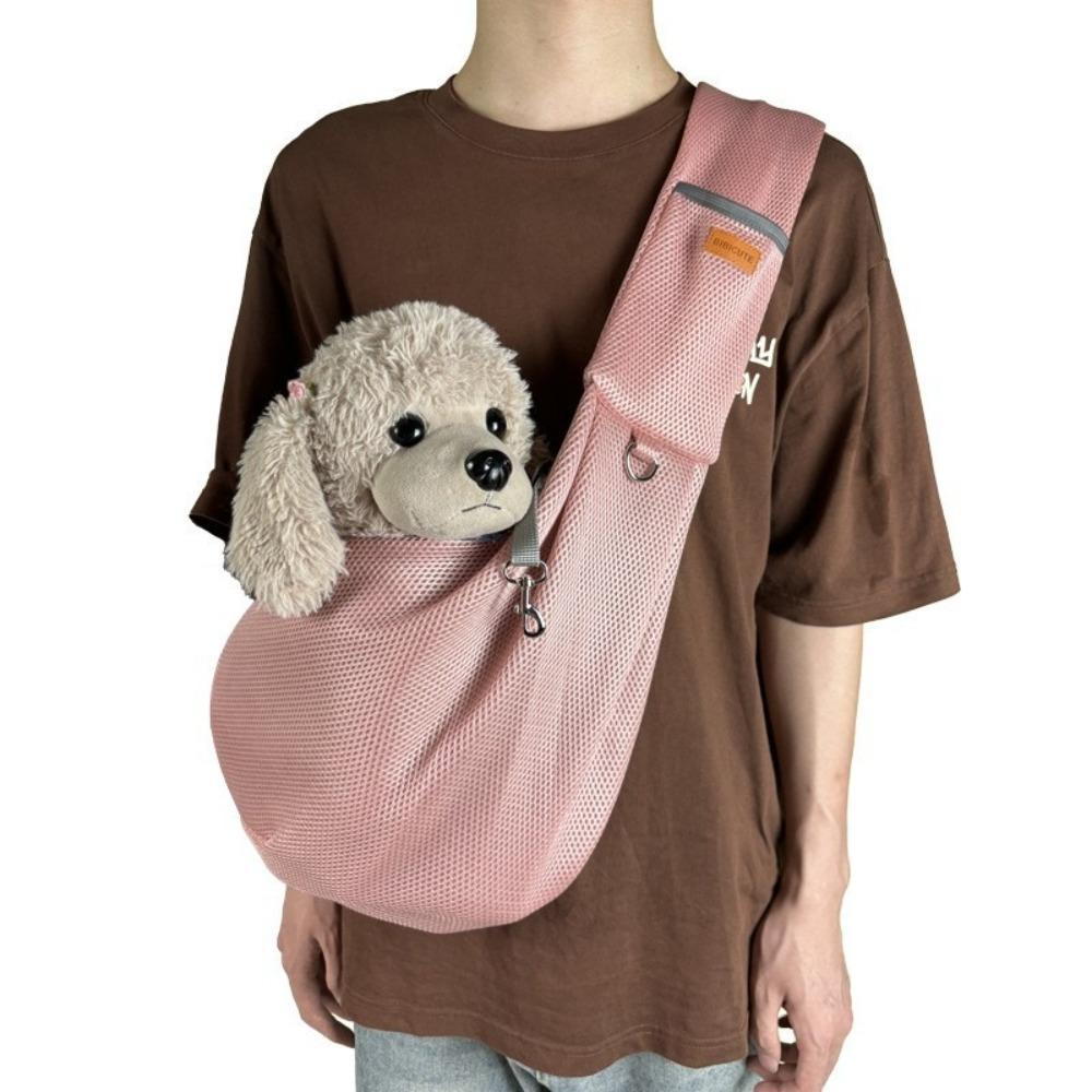 Large Capacity Pet Crossbody Shoulder Bag Breathable Cat Puppy Sling Bag Walking Bag
