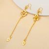 Gold Plated Cross-Border New Fashion Style Flower Tassel Ear Hooks Long Earrings 2021 New Fashion Women's Ear Hooks