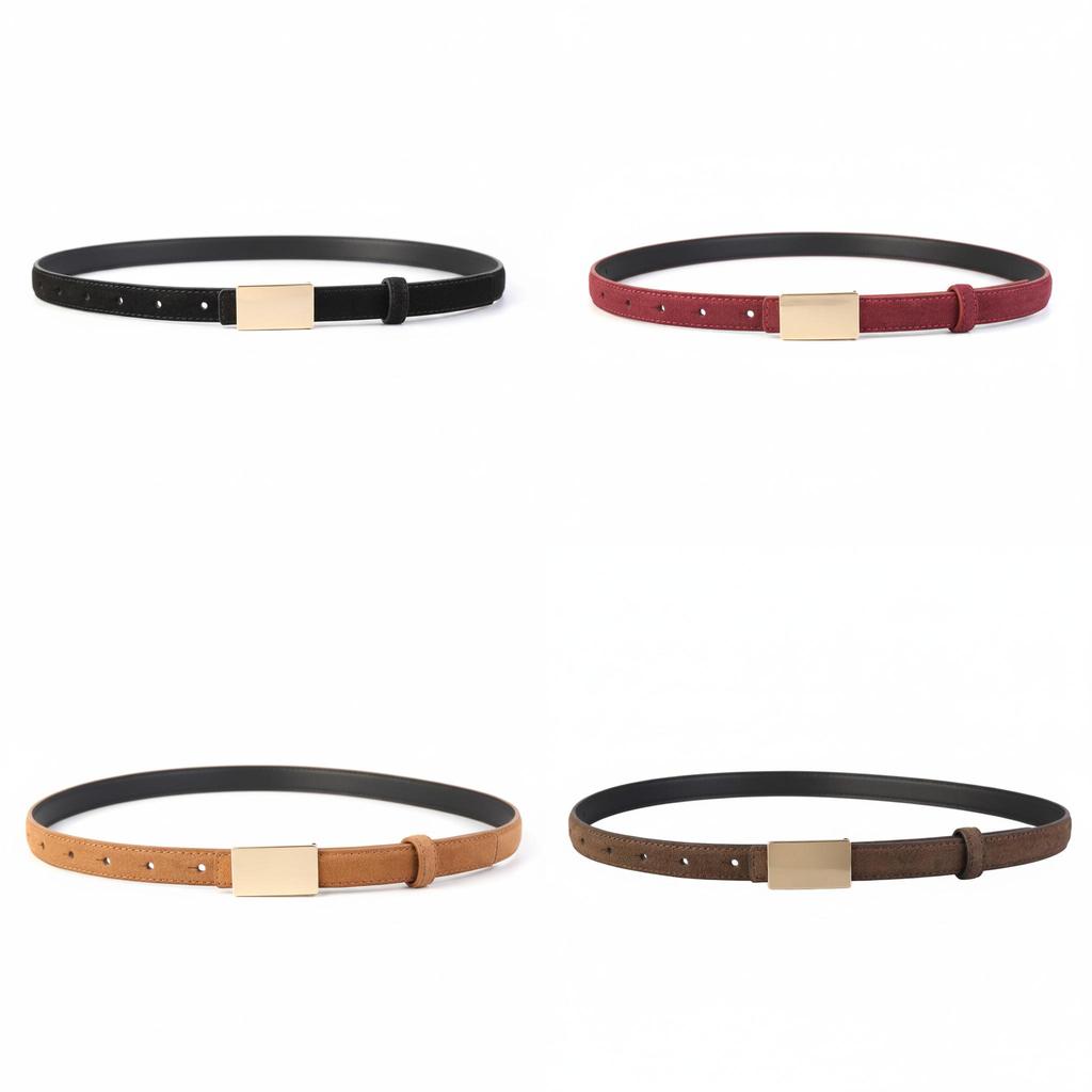 Womens Genuine Cowhide Leather Belt With Prong Buckle For Office And Casual Wear