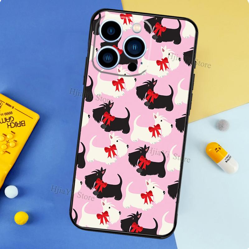 Scottish Terrier Dog Phone Case For iPhone 13 12 11 14 15 16 Pro Max Mini XS X XR Plus Soft Cover Case