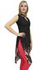 Bimba Women's Sleeveless Black Floral Printed Tunic Designer Kurta Kurti-10