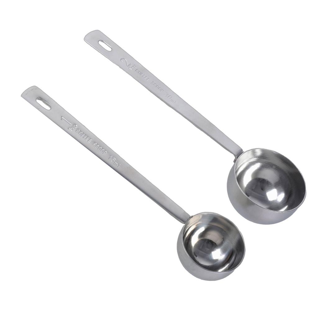 2PCS 304Stainless Steel Tablespoon Measuring Spoon with Long Handle Measuring Utensils for Grinding Coffee and Baking