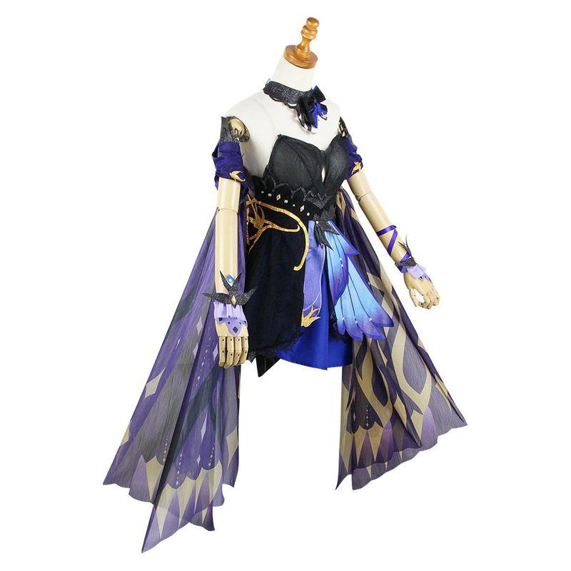 Genshin Impact Keqing's Ethereal Dance Cosplay Costume, Keqing's Ethereal Dance New Skin Same Style Cosplay Outfit Performance Costume