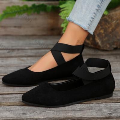 Женская обувь больших размеров 2025 весна Остроносые туфли с перекрестной шнуровкой Повседневная обувь Винтажные удобные туфли на мягкой подошве Слипоны