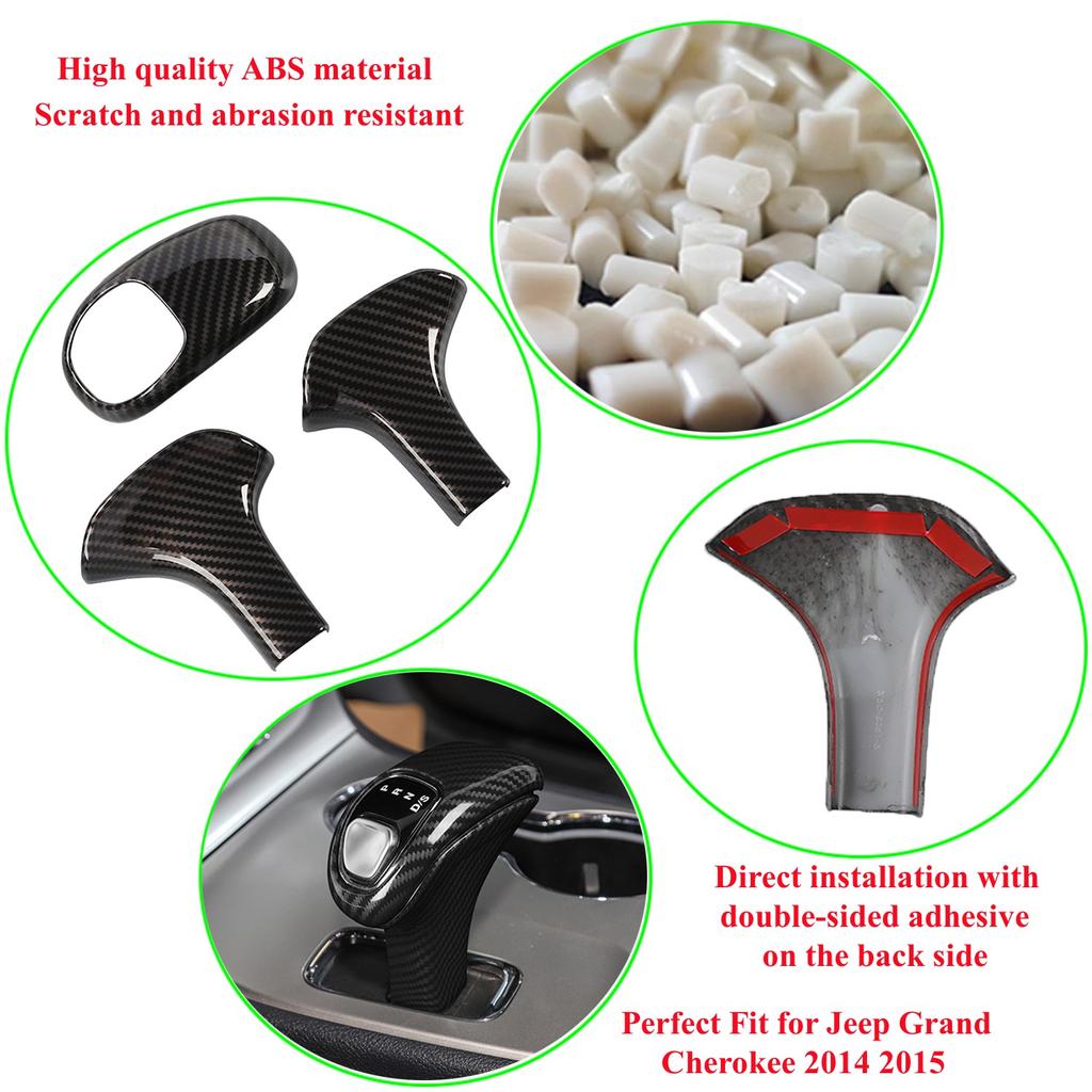 Автомобильная ручка переключения передач, рычаг переключения передач, декоративная накладка для Jeep Grand Cherokee 2014 2015, аксессуары для интерьера ABS Carbon