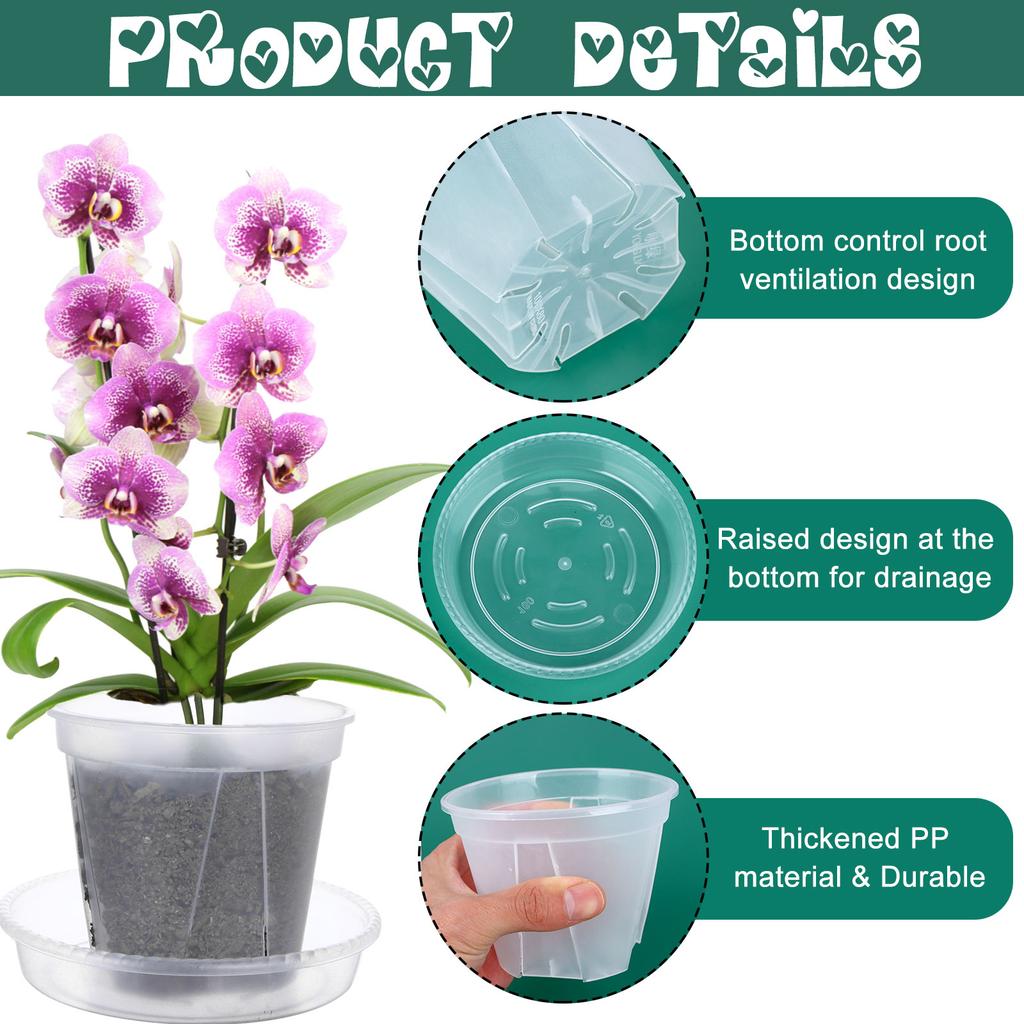Набор из 18 прозрачных горшков для рассады с 18 поддонами, 4 размера, пластиковые горшки для пересадки и выращивания рассады, посадочные горшки для растений, 100 шт. этикеток для растений