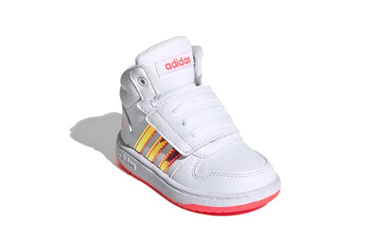 adidas Кроссовки Neo Hoops 2.0 Mid Нескользящие Средняя высота Кеды для скейтбординга Белый Розовый Младенцы и Малыши FW7609
