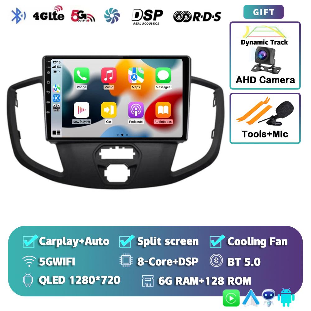 Android 14 Carplay Автомагнитола для Ford Transit 2015 2016 2017 2018 Мультимедийный Видеоплеер GPS Стерео 2din WIFI+4G Головное Устройство