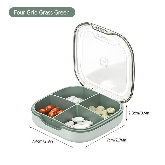 6 Grid Portable Eight Grid Sub Packing Large Capacity Pill Box Sealed Moisture Proof Pill Storage Box Folding Waterproof Pill
