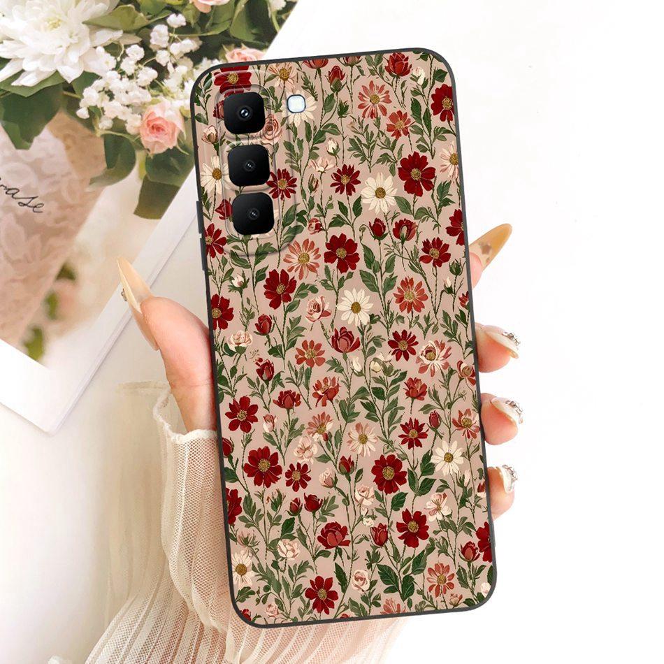 For Infinix Hot 70 X6895 Cute Cat Flower Cartoon Phone Case For Infinix Hot70 Soft Silicone Covers Bumpers