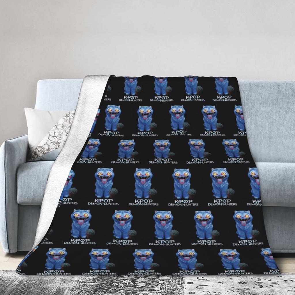 Huntrix Blanket Cover Coral Fleece Plush Kpop Demon Hunters Lightweight Throw Blankets for Home Couch Bedspread