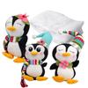 3 Christmas Penguins Slide Plush Decor Stair Handrail Holiday Ornament
