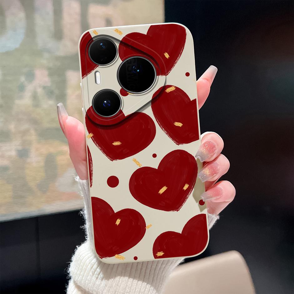 Чехол для Huawei Pura 80 Pro Plus Ultra Мультяшное Сердце Мягкий Силикон Ударопрочный Бампер Чехол для HuaweiPura80ProPlus 80Ultra Funda