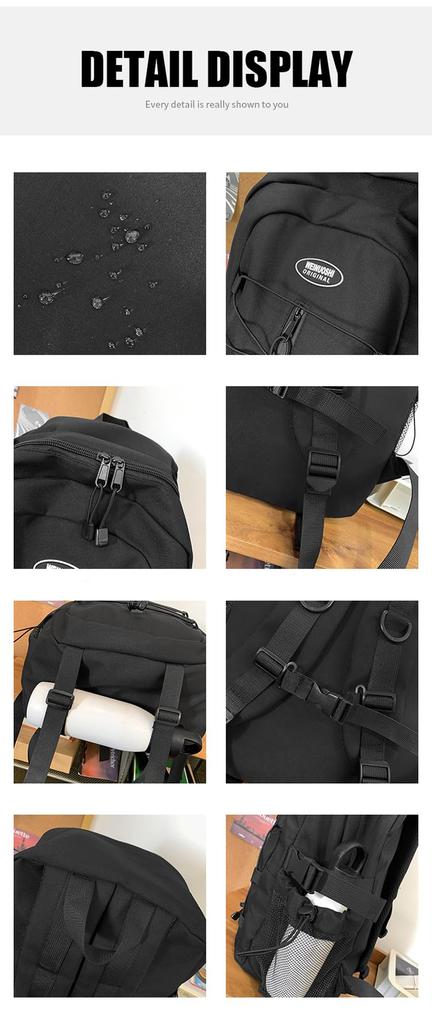 Large High School Town Black [ZESU] Backpack, Korean, Women's, Capacity, School, Student, Rucksack, Student, Men's, Lightweight, Men's, Women's,