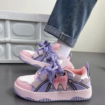 2024 Модные новые повседневные туфли на толстой подошве для девочек Универсальная спортивная обувь на весну и осень