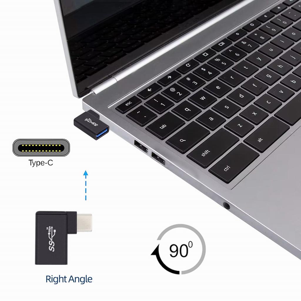UC-035-RI USB Type C To USB 3.0 Female OTG Adapter Right Angled 90 Degree for Mac Laptop Cell Phone