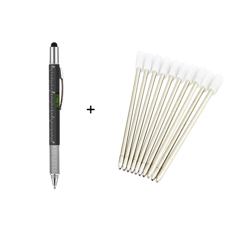 1 комплект 7 в 1 с ручным инструментом, многофункциональной шариковой ручкой, измерительной линейкой, отверткой, сенсорным экраном, стилусом, спиртовым уровнем