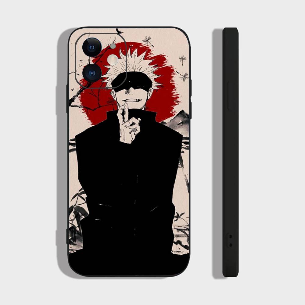 Чехол для телефона Satoru Gojo Аниме Jujutsu Kaisen Для IPhone 17 Air 16 15 14 13 Pro Max 11 12 Черный Силиконовый Чехол