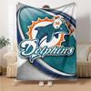 1pc Blanket - Miami Dolphins logo Print Design,Lightweight Blanket for Sofa,Bed- Soft &Warm,Gift for All Seasons