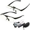 GOKEI Magnifying Loupe Light Haneage Radiation Magnifier Magnifying Magnifying Looks Fine Black Glasses, Glasses, Flip-Up [Blue Cutting, 1.6x, 7-Piece