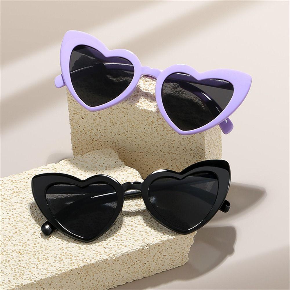 Trendy Pink Heart Sun Glasses UV Protection Street Shooting Shades for Women