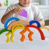 Wooden Rainbow Stack Colorful Versatile Christmas Gifts Wood Stacker Early Development Activity Toy