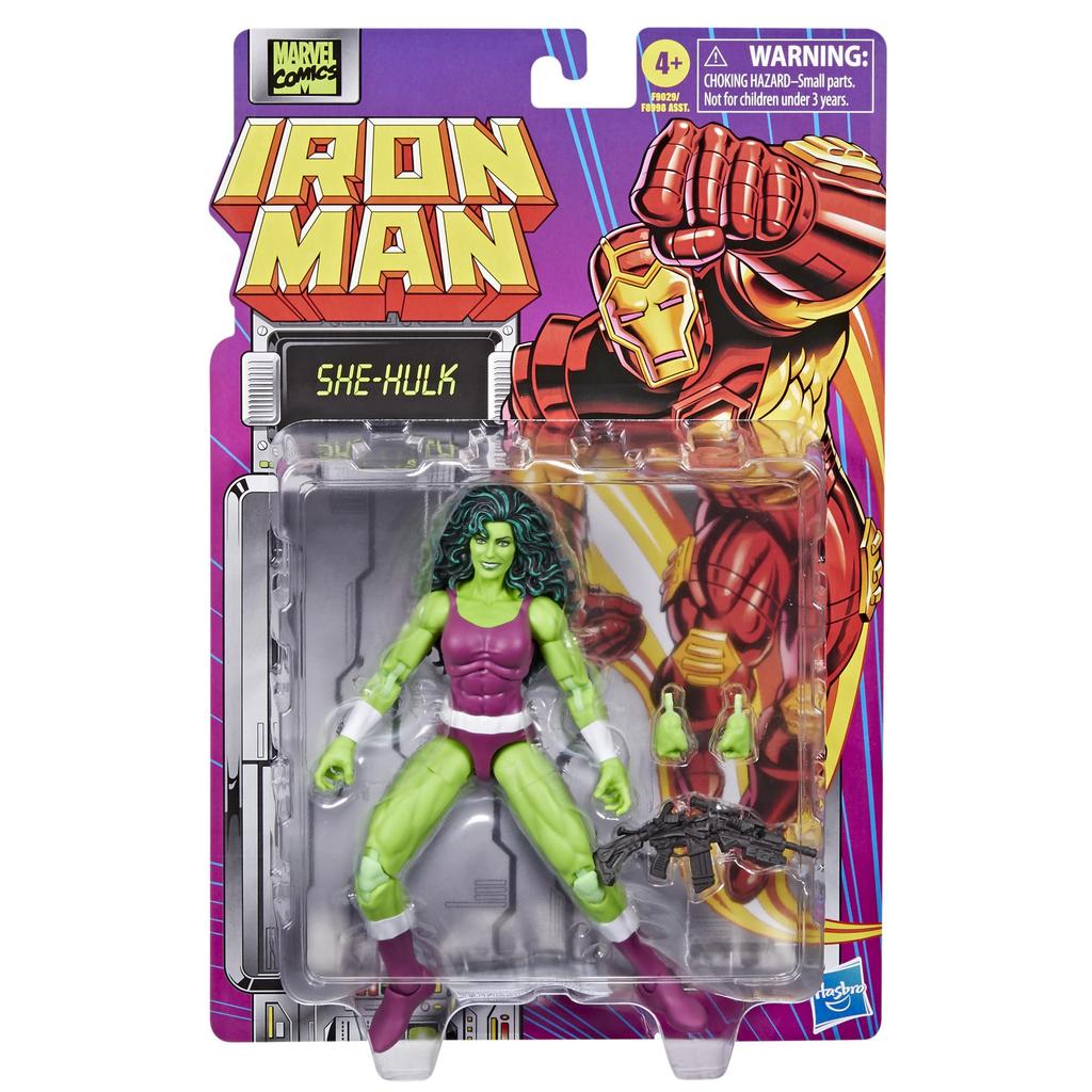 Hasbro Marvel Comics и Железный Человек Комиксы Коллекционная Экшен Ретро Блистер Аутентичная Женщина-Халк 6-дюймовая (15см) Фигурка, Дизайн, Упаковка, F9029,
