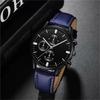 Mens Watch Ultra Thin Black & Silver Business Watch Leather Strap Quartz