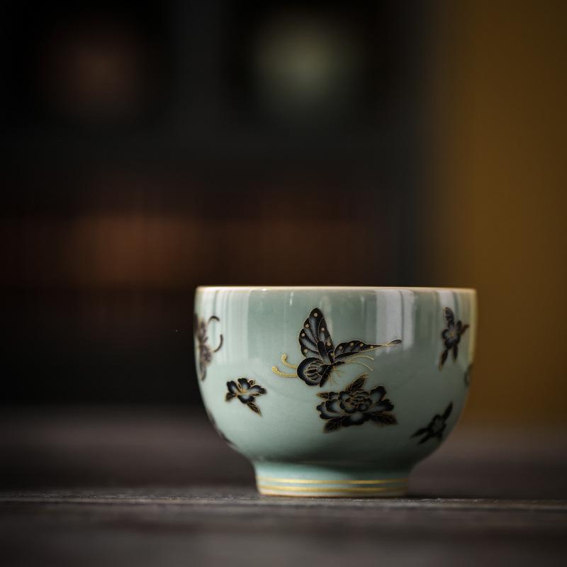 Tea cups specially designed for stove tea brewing, celadon master cups, high-end tea tasting cups, large single tea sets, personal tea cups as gifts