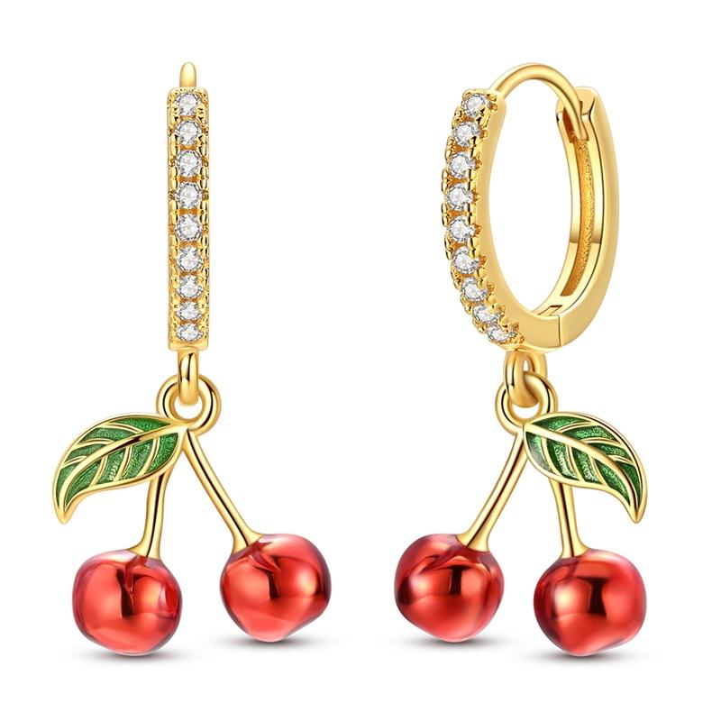 Red Series Original 925 Sterling Silver Snowflake Christmas Hoop Earrings For Women Wedding Christmas Festive Jewelry Gift