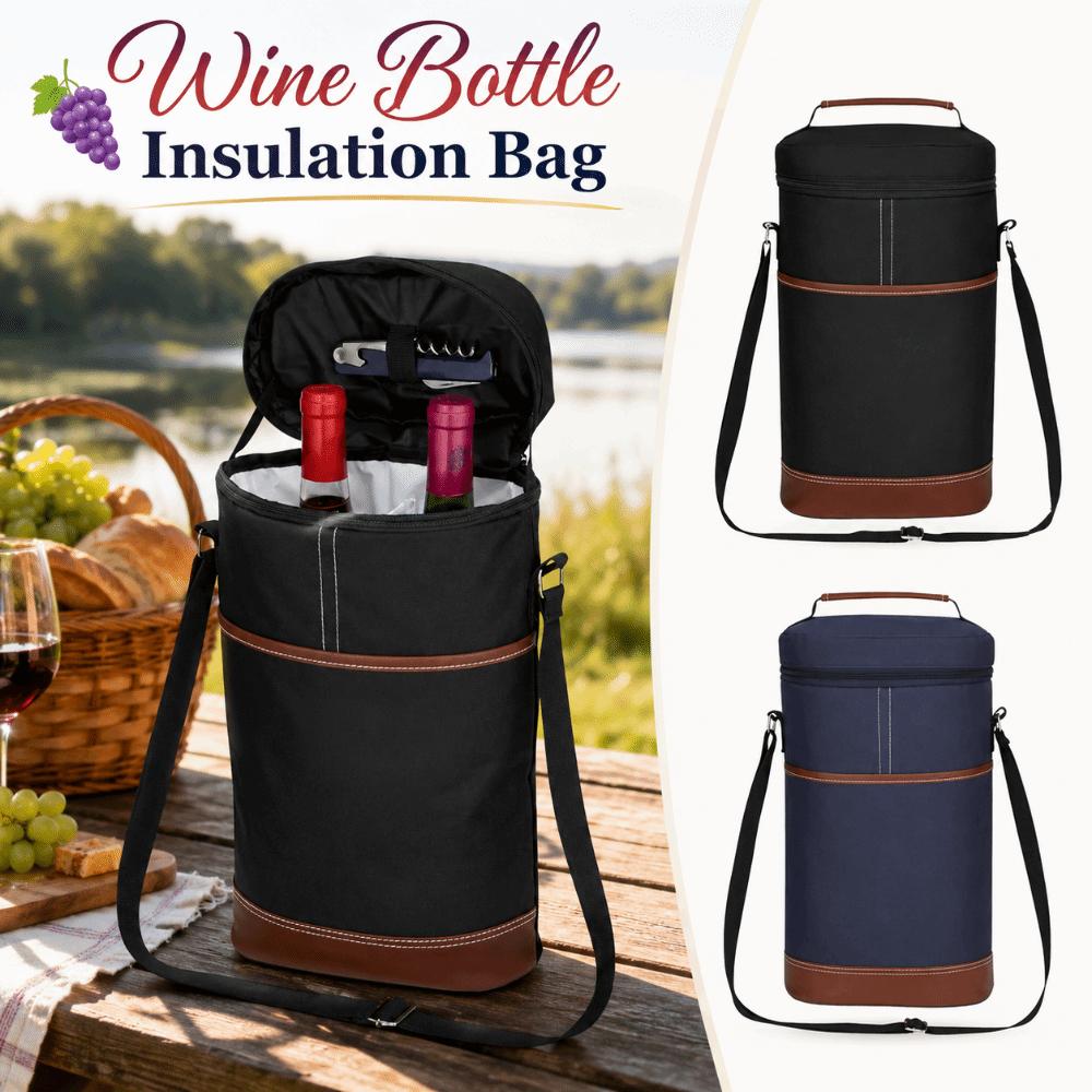 Two-bottle Wine Bottle Insulation Bag 7L Beer Cooler Carrier Bag Wine Bottle Storage Pouch Picnic