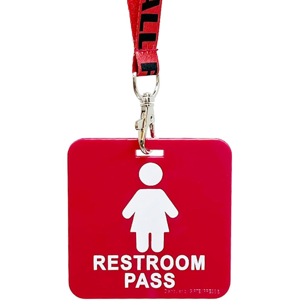 GIFTEXPRESS 12 Piece Hall Pass Lanyards and School Passes Boys and Girl Bathroom Passes