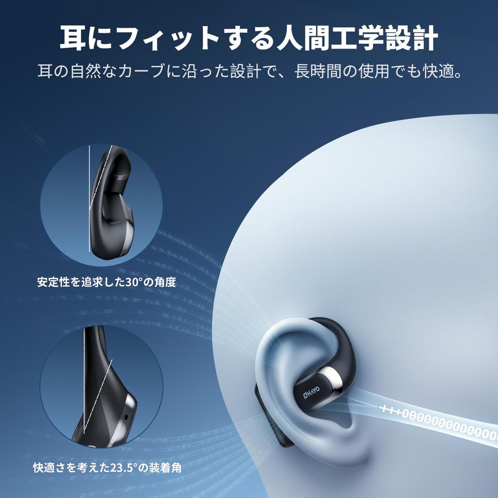 OHAYO Earphones Bluetooth Wireless Innovative 15mm Advanced from Bone Conduction Reduced Sound Open Ear Noise Fast IP55 with for T10 Open-Ear 5.4