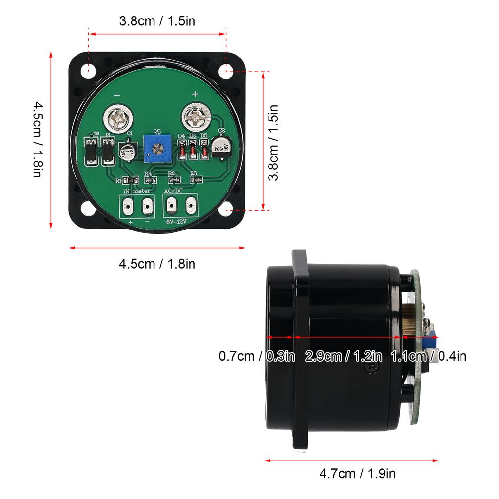 VU Meter 2 Pcs Power Amplifier Portable DB Meter High Precision VU Meter with White Backlight Sound