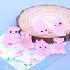 6pcs Pig Miniature Statue Luminous Glow Pig Kawaii Mini Portrait Mini Fairy Garden Landscape Car Home Decor Accessories