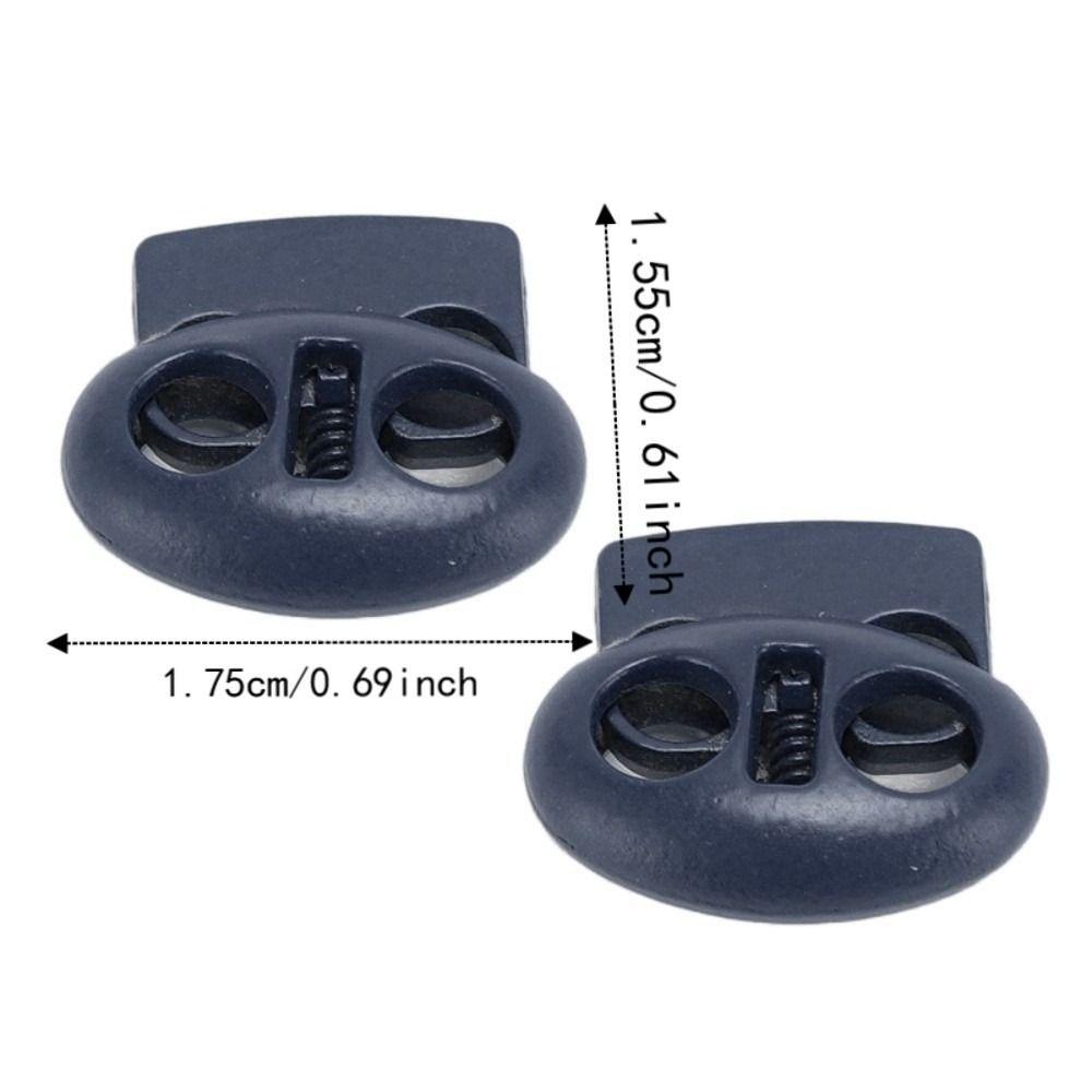 30pcs 17x15mm Spring Stopper Fasteners Double Hole Design Double Hole Toggles For Drawstrings
