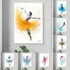 Abstract Dancing Girl Dance Woman Canvas Painting Watercolor Skirt Wall Art Sexy Portrait For Living Room Home Decor Cuadros