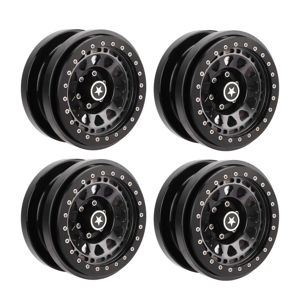 4 PCS RC Vehicle Wheels Rims 2.9in 12 Hole Aluminum Alloy RC Model Car Non Stick Metal Wheel Hub for 1 6 AXAIL SCX6