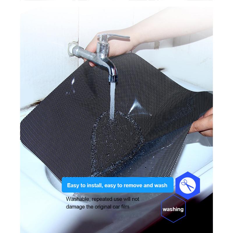 2 шт. 42x38 см DIY наклейки для автомобиля солнцезащитные козырьки защита от солнца оконная крышка черный солнцезащитный козырек из ПВХ боковое окно щиток с небольшими отверстиями